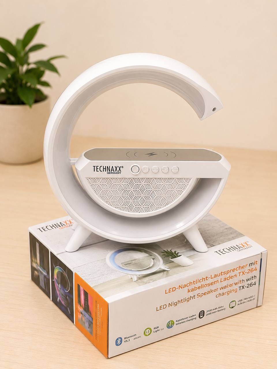 Głośnik Bluetooth TECHNAXX TX-264 z lampką LED i ładowarką bezprzewodową 3w1 2