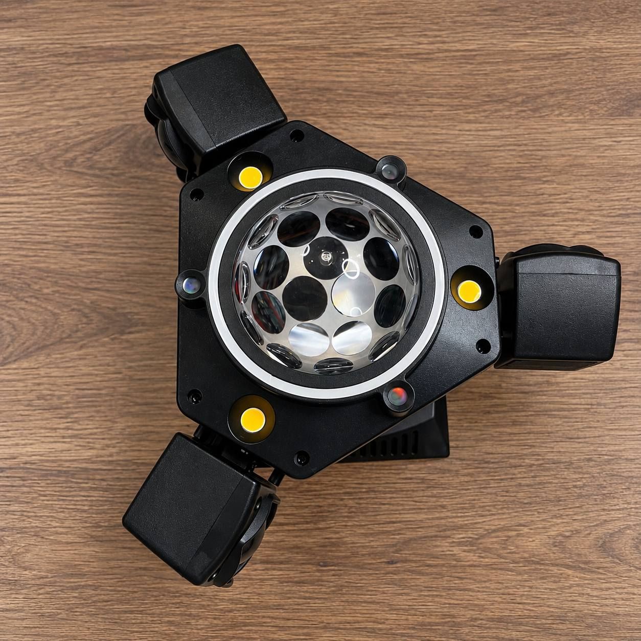 Mini moving head LED z kulą dyskotekową, 3 głowice ruchome, sterowanie DMX 512 4